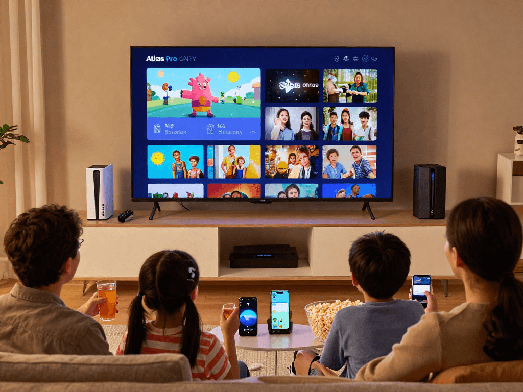Configuration de divertissement familial avec Atlas pro sur Smart TV